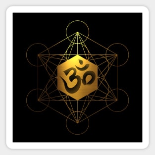 Sacred Geometry Metatron's Cube Om Chant Sticker